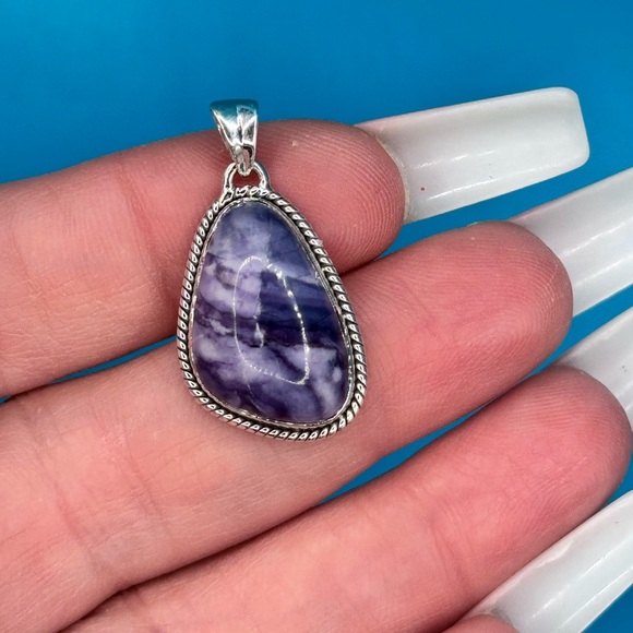 Jewelry - RARE Tiffany Stone Utah 925 Sliver Pendant Gemstone  Pendant